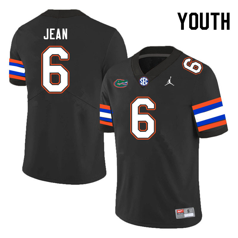 Youth #6 Andy Jean Florida Gators College Football Jerseys Stitched-Black